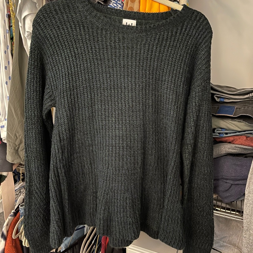 Green peplum sweater